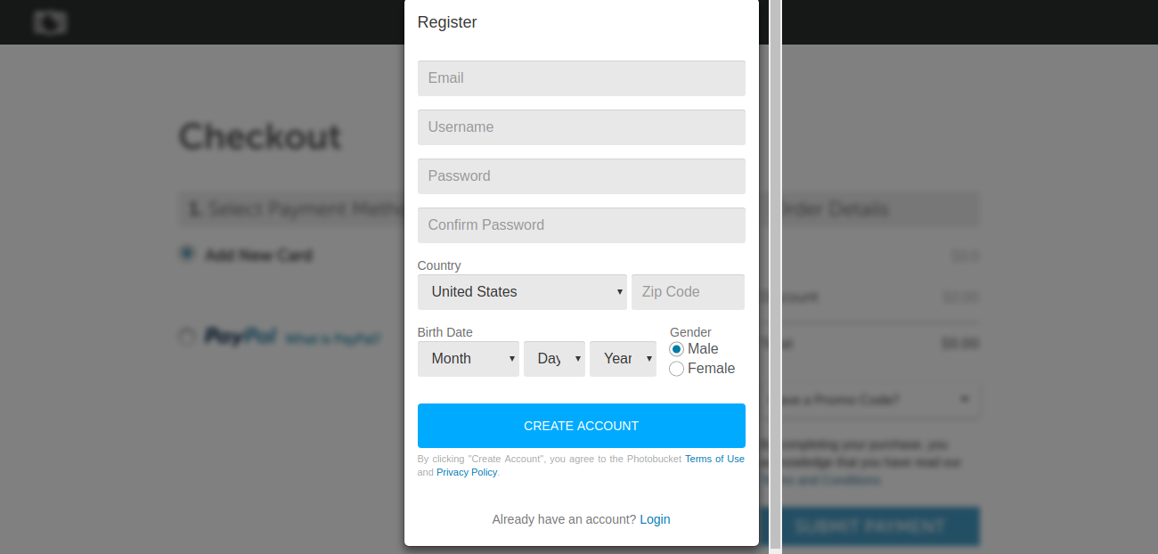 Photobucket Create Account
