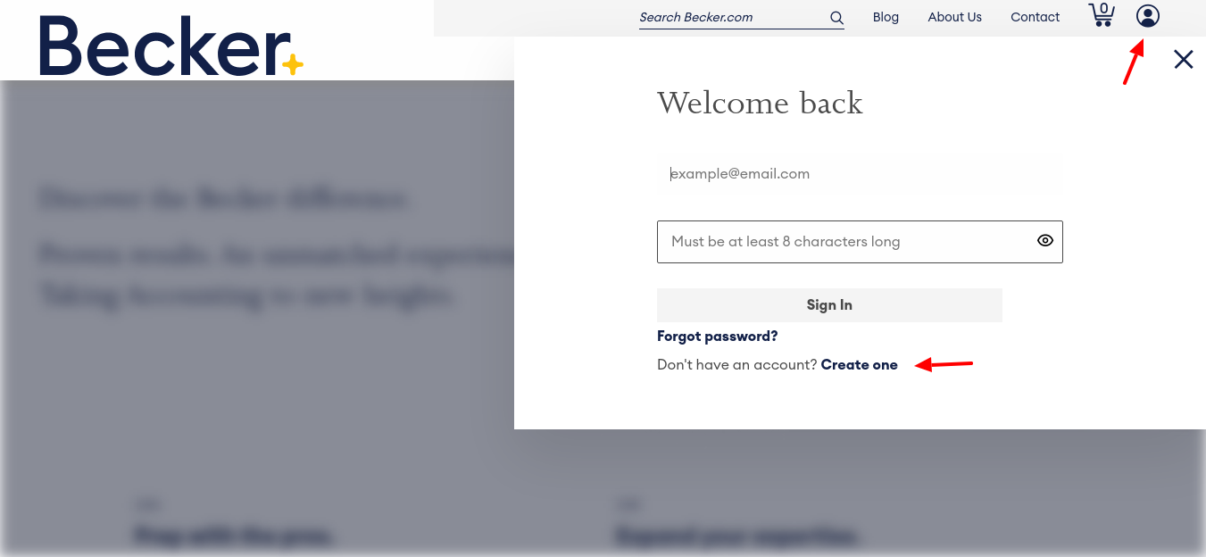 becker-professional-account-login-process