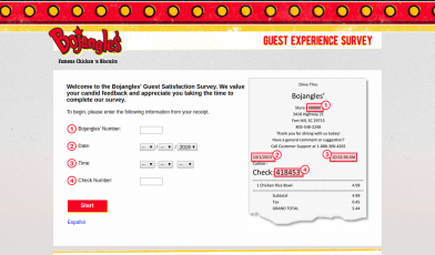 bojangleslistens survey win free food