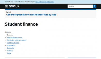 direct gov student finance logo