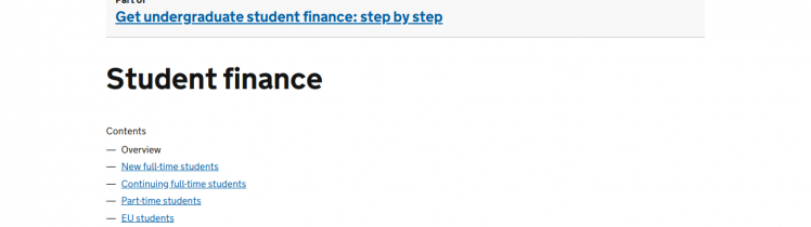 direct gov student finance logo