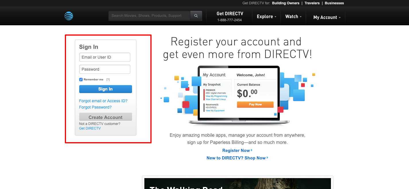 directv login guide