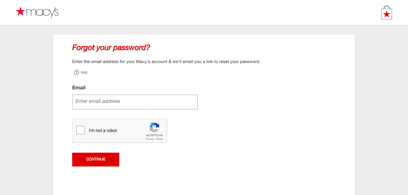 macys frogot password