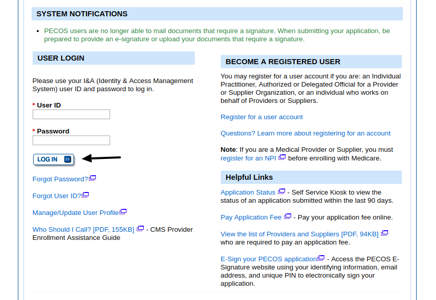 pecos-account login